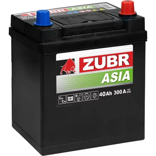 Аккумулятор ZUBR Premium Asia 40 Ач 400 А (EN), обратная полярность, B19