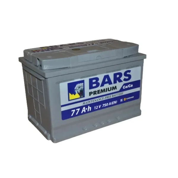Аккумулятор BARS Premium 77 Ач 750 А (EN), обратная полярность, LN3