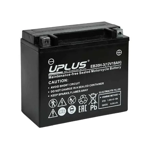 Аккумулятор UPLUS 18 Ач 310 А (SAE), обратная полярность, YTX20L