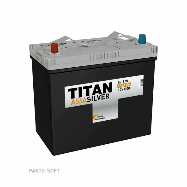 Аккумулятор TITAN Asia Silver 57 Ач 450 А (EN), прямая полярность, B24