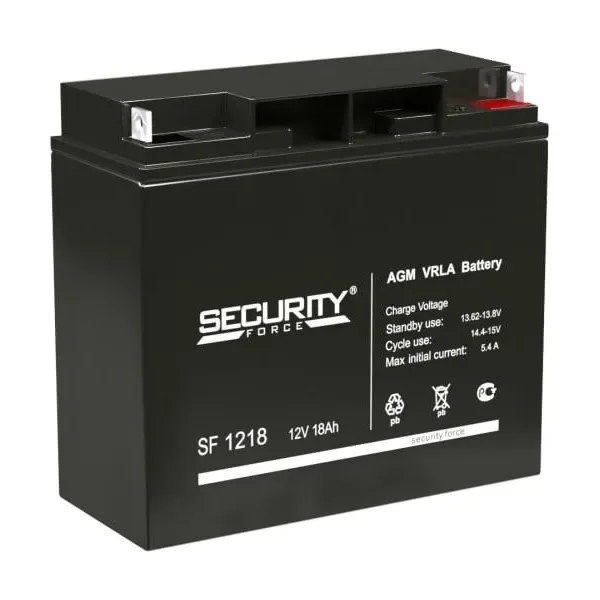 Аккумулятор Security Force 18 Ач, 182x77x166