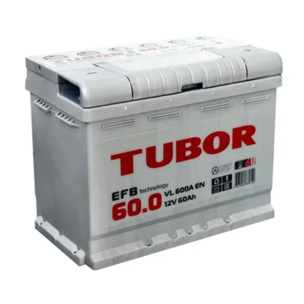 Аккумулятор TUBOR 60 Ач 600 А (EN), обратная полярность, LN2