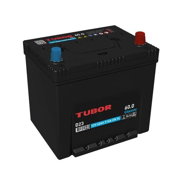 Аккумулятор TUBOR Classic Asia 60 Ач 510 А (EN), обратная полярность, D23