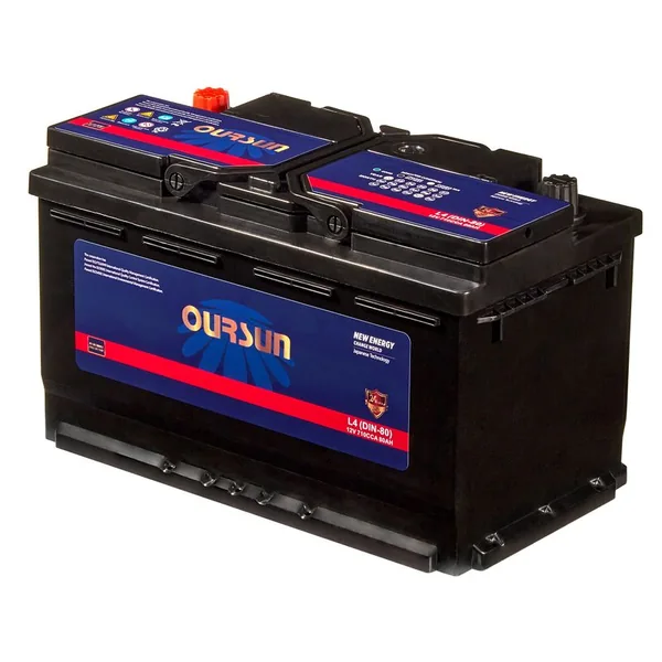 Аккумулятор OURSUN DIN 80 Ач 710 А (EN), прямая полярность, LN4