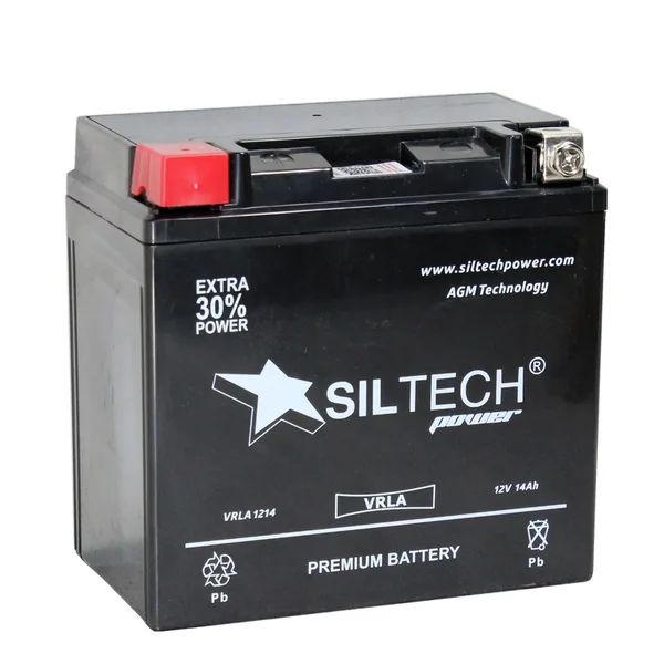 Аккумулятор SILTECH 14 Ач 220 А, прямая полярность, YTX14