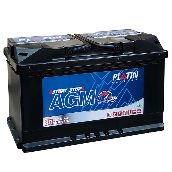 Аккумулятор PLATIN 80 Ач 800 А (EN), обратная полярность, LN4
