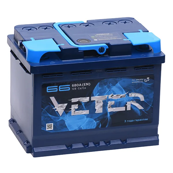 Аккумулятор VETER 66 Ач 640 А (EN), прямая полярность, LN2