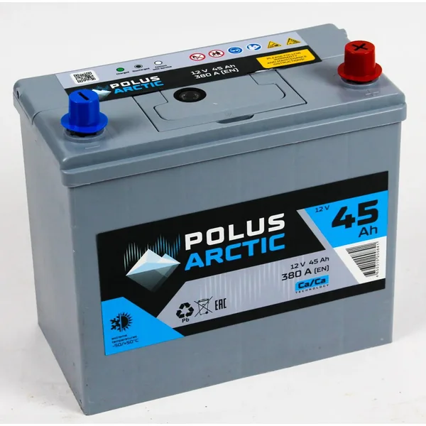 Аккумулятор Polus 45 Ач 380 А (EN), обратная полярность, B19