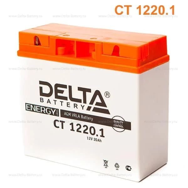 Аккумулятор DELTA 20 Ач 260 А (EN), обратная полярность, YTX24HL